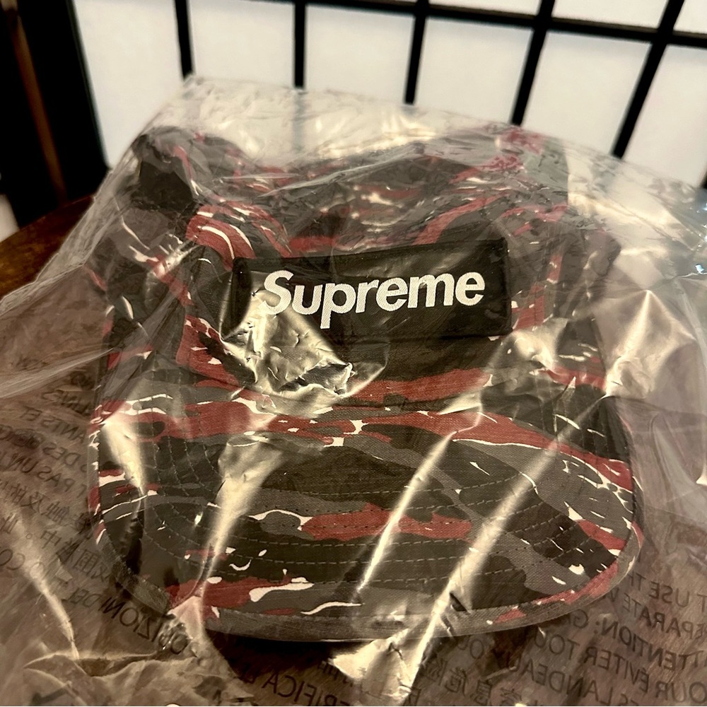 Supreme Red Tiger Military Camp Cap - SS24